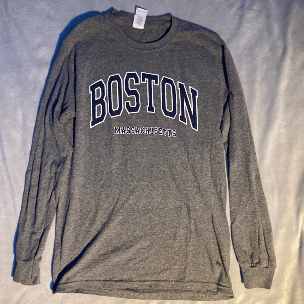 Grey full cotton Boston MA long sleeve